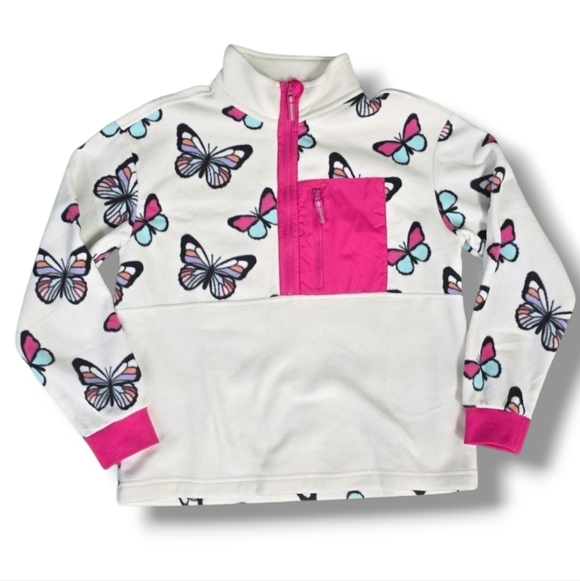 MEMBERS MARK | GIRLS HALF ZIP WILD BUTTERFLIES SUPER SOFT FLEECE PULLOVE… - Picture 2 of 16
